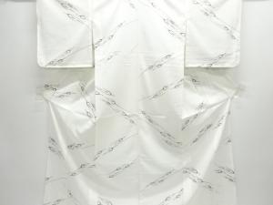 未使用品　絽抽象群鶴模様小紋着物